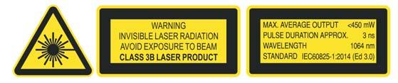 Laser Product Classification Class 3B Laser Product according to IEC60825-1:2014 The following clause applies for instruments delivered into the United States: Complies with 21 CFR 1040.10 and 1040.