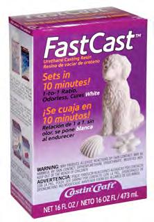 NEW FastCast - a two-component clear urethane casting resin, which turns white once set. Easy to use, 1:1 ratio and odorless.