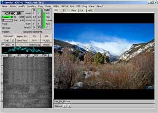 Most operation is on the 20m band (14.230usb). Tune there now to test the MMSSTV program on reception.