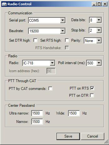 Setting Up Airlink Express For Hardware PTT & CAT 1. Choose Setup from the main menu. 2. Choose Radio Control from the popup menu. 3. Assign the Advantage COM port in the Serial port drop-down. 4.