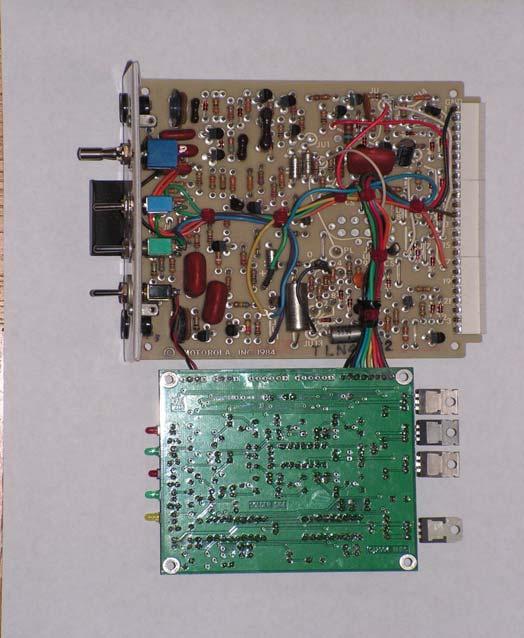Figure 5 An early version of the YAP 2000 Repeater Controller module plugged onto the rear of the backplane in the Squelch Gate module position.