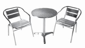 Summit 3 Piece Package Features 2 Summit Chairs with Round Blends Table.