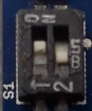 SW1: Enables RS232 mode SW2: Enables 3.3V TTL mode Figure 3: RS232/TTL switch (RS232 mode shown) 2.4.