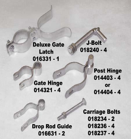 J-bolts instead of 4- male post hinges. All components are packaged in a clear poly bag. These kits are for 1 3/8" gate frames and either 1 7/8" or 2 3/8" male post hinges for gate posts or J-bolts.