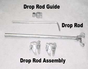 35 100 RESIDENTIAL DROP ROD ASSEMBLY AND GUIDE Components that form a double gate latch assembly consisting of a