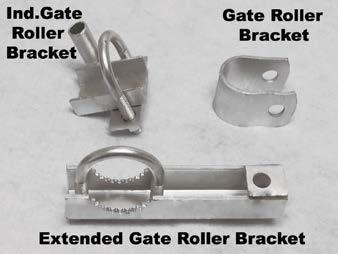 GATE ROLLER BRACKET Gate roller brackets are designed to connect the gate roller to the gate for tracking purposes. They are available for 1 3/8, 1 5/8 and 1 7/8 tubing sizes.