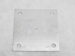 PRESSED STEEL FLOOR PLATE Steel plates designed for attaching tubing to flat surfaces. Available in many other sizes, call for availability. 018530 4 X 4 X 1/4 Floor Plate 1.
