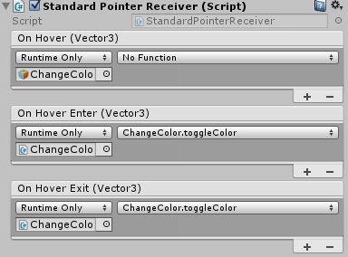 Layers to check - If you only want it to interact with some 3d objects specify the layers that these 3d objects are on. Receivers Standard Pointer Receiver Your basic receiver.