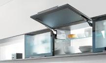 for heavy fronts in wall cabinets Low upward space requirement Complete fitting AVENTOS HK-S