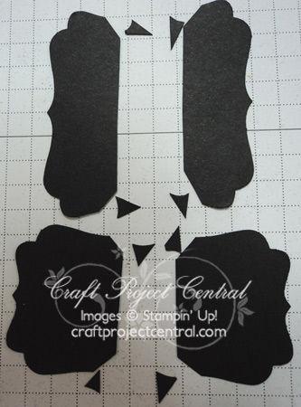 On a piece of Basic Black card stock; punch out two more Decorative Label pieces.