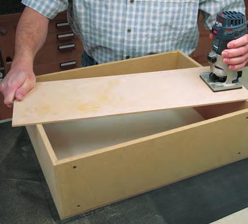 Rout the 1/8"-radius roundover top edges on the assembled drawers. Don't rout the front edges.