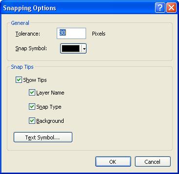 Figure 15 Snapping options settings. 6.3 Sketching panels You can use any of the editing tools in ArcMap to sketch XS2D Panels. First we will sketch the upper surficial aquifer unit. 1. If necessary, change from Layout to Data view.