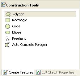 Figure 16 Construction tools available for sketching XS2D Panels. 4. Make sure the Polygon tool is selected.