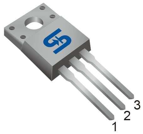 TO-220 ITO-220 PRODUCT SUMMARY Pin Definition: 1. Gate 2. Drain 3. Source V DS (V) R DS(on) (Ω) I D (A) 900 5.1 @ V GS =10V 1.