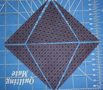Cut 14 small triangles 4" wide by 3.5" tall, with angles slanted inward 2" as shown. 4. White of Eyes: Cut (2) 4.