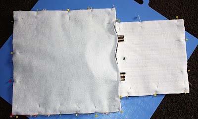 10. Lay both pillow pieces right sides together as shown below, with body pieces and