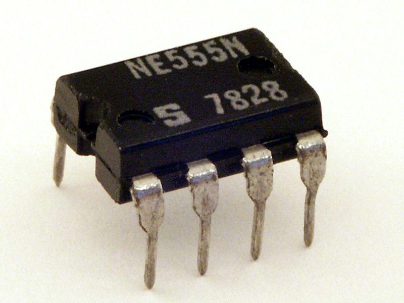 This chip can output pulses of electricity. The frequency of those pulses can be controlled by changing the values of the resistors and capacitors connected to it.