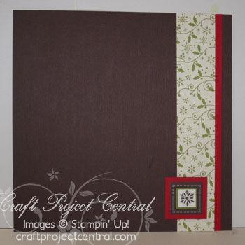 textured card stock, (2) ¾ x 8-1/2 strips of Real Red card stock, (2)