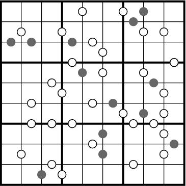 Kropki Sudoku Fill in the grid so that every row, column, and every irregular region contains the digits 1 through 9.