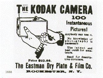 The use of photographic film was pioneered by George Eastman, who started manufacturing paper film in 1885 before switching to celluloid