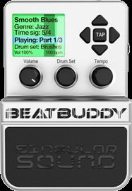 Many electric guitar amps and bass amps are not full range speakers (they clip off the higher frequencies), so they would muffle the BeatBuddy s sound.