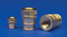 ULTRASONIC INSERTS TAPERED DESIGNED FOR USE IN THERMOPLASTICS TAPERED DESIGN REDUCES INSTALLATION TIME INSTALL ULTRASONICALLY OR WITH HEAT DRIVER SUPERIOR TORQUE/PULL OUT RESISTANCE UNC AND METRIC