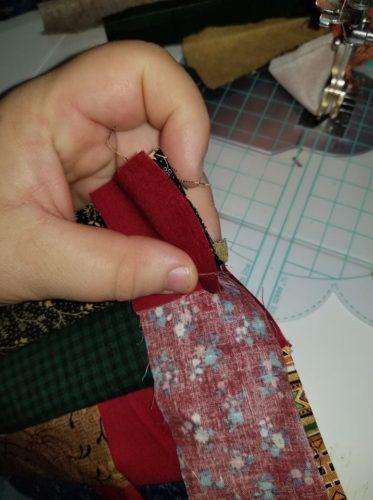 I sew the seam, going slow at first