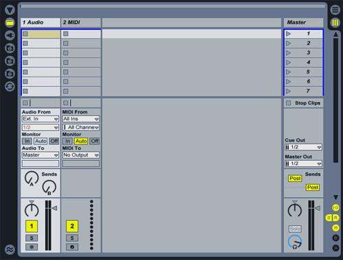 There are two different views in Ableton: Session View and Arrangement view.