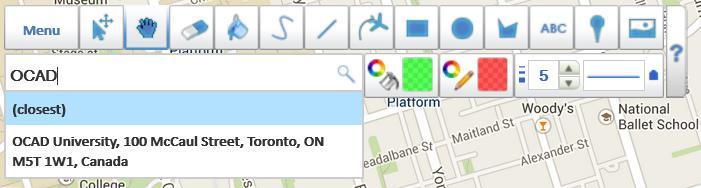 The first school we are going to look at is OCAD University. Type in OCAD University in the search bar and press Enter. It will return with a recommended option as shown in Figure 5.