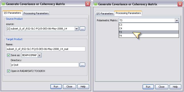 Use the Matrix Generation operator when you would like to explicitly select which matrix to use. For simplicity, a Quad Pol SLC product can be used directly by any polarimetric operator.