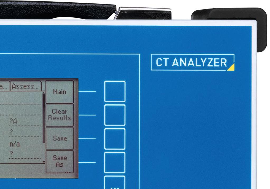 Commissioning > > Quickly and reliably commission any CT (all protection and metering classes) > > Compare your results with factory measurements > > Verify the connection and polarity of the