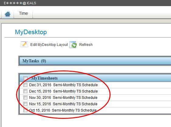 Recording Work Hours 7. Click the pay period ending date you are trying to record hours.