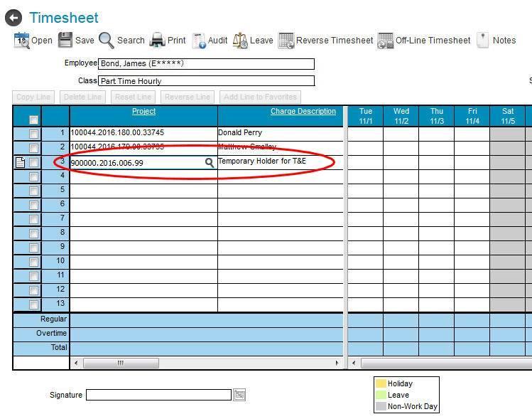 6. Immediately contact your supervisor and report about your missing project (Test) in your timesheet. 7. On the next day, check if your missing project (Test) has been added to the system.
