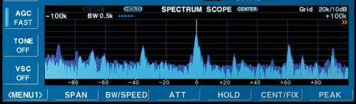 When using the normal spectrum scope, the digital scope s filter width can vary from 2Hz to 2kHz with a variable sweep speed.