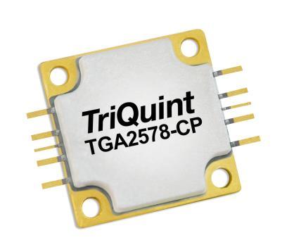 TGA78-CP Applications Electronic Warfare Radar Communications Test Instrumentation EMC Amplifier Product Features Frequency Range: 2 Pout: dbm at PIN = 23 dbm PAE: >% CW Small Signal Gain: > db IM3: