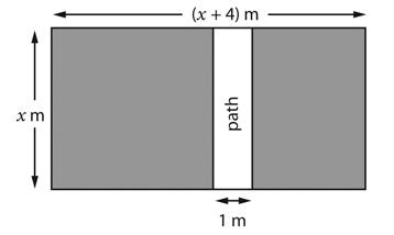 3. Building Concepts: Visualizing Quadratic Epressions This is a diagram of a rectangular garden. The white area is a rectangular path that is 1 meter wide.