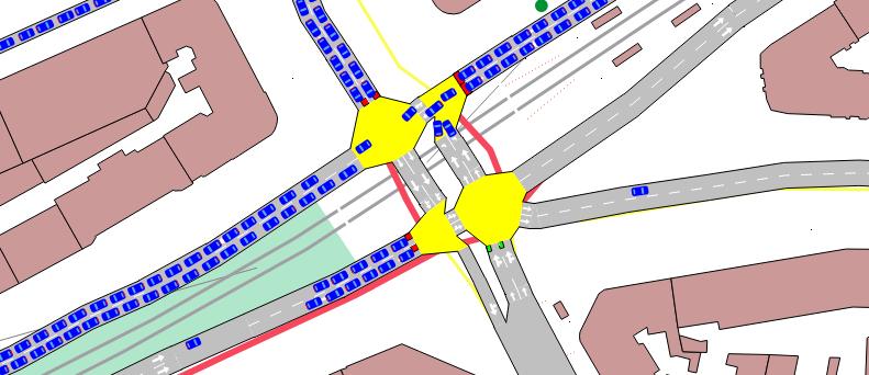 Figure 4: Screnshot of traffic simulation at Joseph Vallier Bd.