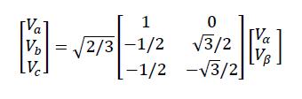 The Clarke Transformation of three-phase generic voltages is given by: and its inverse transformation: (3.