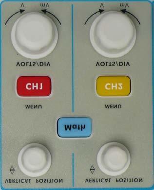 3. Quick Start Cal"; run the program after everything is ready. Introduction to the Vertical System As shown in Figure 3-11, there are a few of buttons and knobs in VERTICAL CONTROLS.
