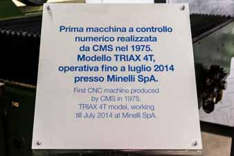 The working relationship between Minelli as a company and CMS as an industrial source sets out an extremely interesting and meaningful entrepreneurial path in the context of engineering and