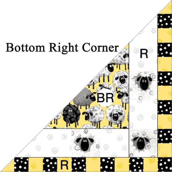 Press seams toward the checkerboard strips. 11.