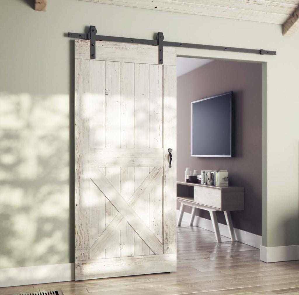 Open Bar Rail Timber Brio s new flat bar system for their Open Rail Range offers a barn door solution for panels up to 80kg in weight and 1.25m in width.