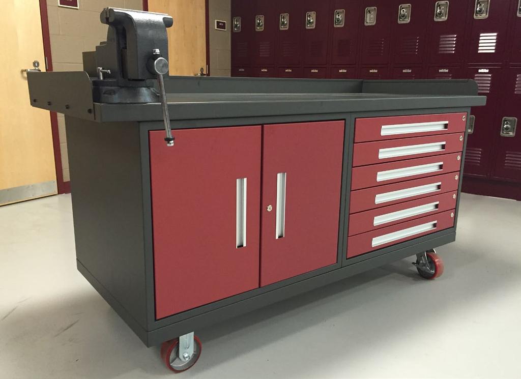 All drawer components are formed from 18 gauge furniture grade steel and have easy access recessed aluminum handles. Cylinder style locks keep contents secure.