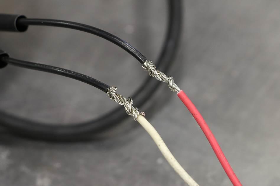 included heat shrink over the longer wires.