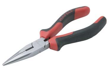 Tooling Long nose pliers Highly corrosion resistance for longer life and durability Heat treated, fully polished High grade plastic material for comfort grip handle Meet ANSI standard Material: Drop