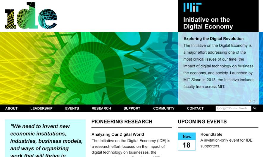 /3/5 The Initiative on the Digital Economy 3 MIT Initiative on the Digital Economy The New Landscape What