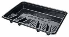 ACCESSORIES TRAYS / GRIDS / BUCKET Toughee 18" Tray Economical tray for use with 18" roller cover and frame. High impact plastic. Solvent resistant. ITEM NO.