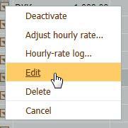 Create an overwritten default hourly rate. Select a customer price list on the Price list drop-down list at the top of the page. The customer price list will be indented under the default price list.
