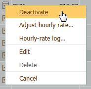 3 4 Figure 8: Edit hourly rates by clicking Edit and entering a new name or amount. Please note: Hourly rates used in allocations and/or time registrations cannot be edited.
