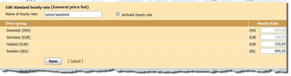 . Click next to the hourly rate, and select Deactivate. Deactivate multiple hourly rates. Click the check box next to the hourly rates to be deactivated in the list of hourly rates.